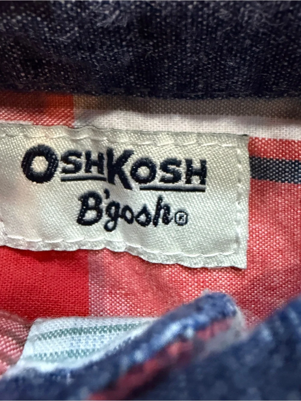 OshKosh B'gosh Boys Plaid Button-Down Shirt Sz 7 100% Cotton